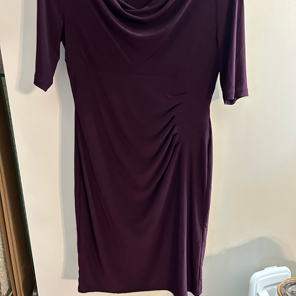 Anne Klein Deep Purple Mid Sleeve Dress Size 6
